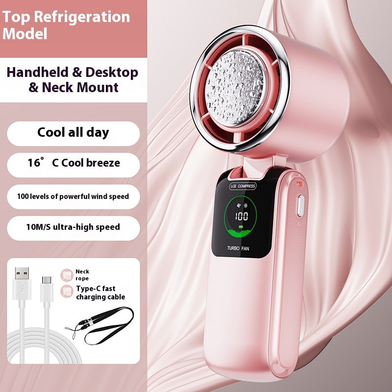 New Ice Pack High-Speed Handheld Eletirc Fan