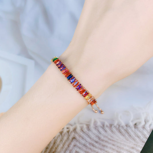 Boho Rainbow Tennis Bracelets For Women